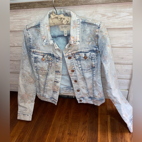 Jessica Simpson Jackets & Blazers - NWOT - Floral Denim Jacket